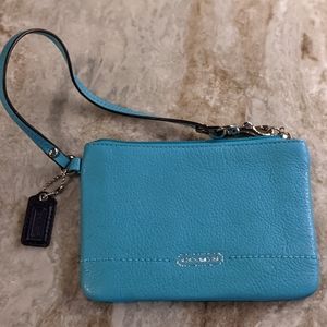 Coach wristlet blue 6"x4.5"